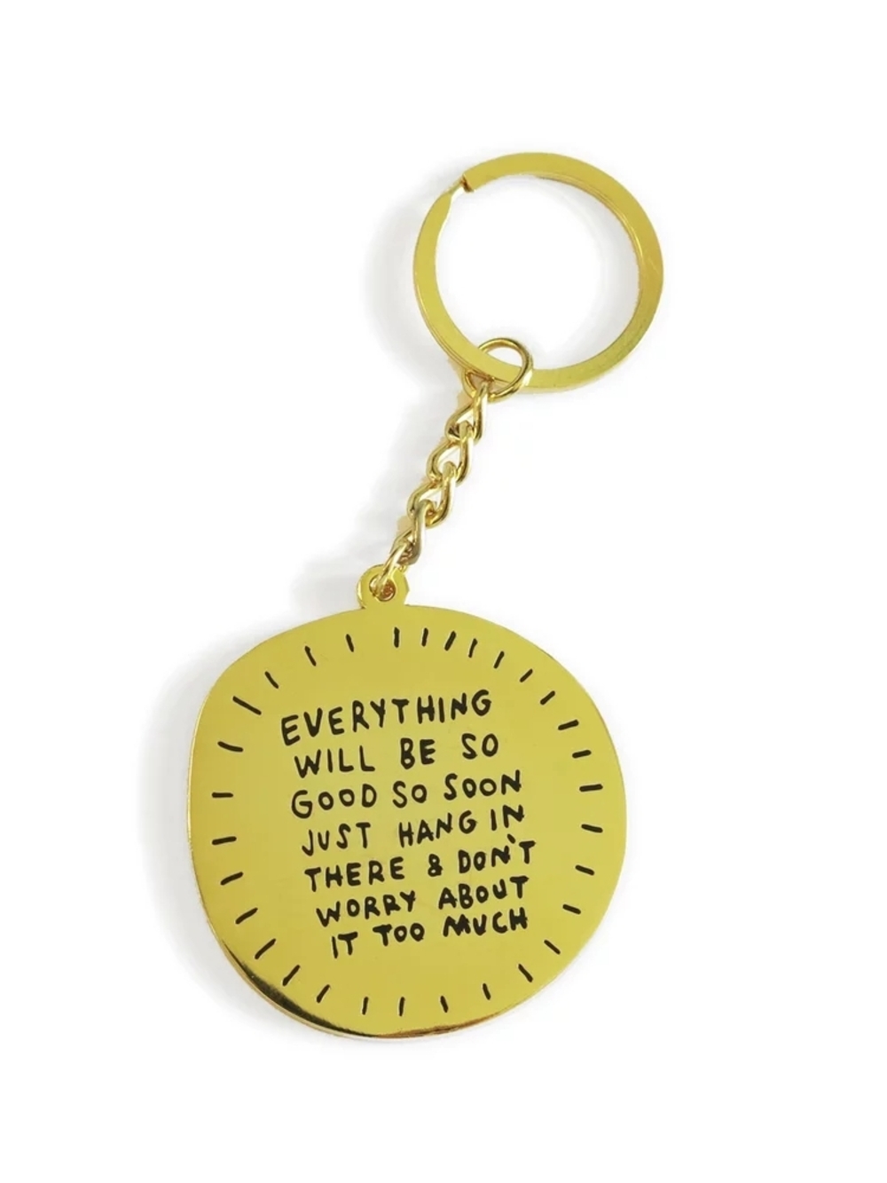Gold Inspirational Keyring with Uplifting Message